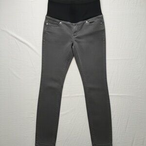 Modern Grey Maternity Jeggings with Comfort Belly Panel